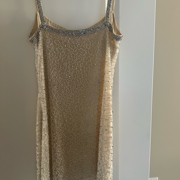 Stone Cold Fox Cream Beaded Mini Dress - Picture 3 of 4
